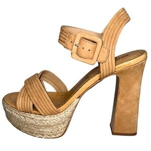 Schutz Blisse Platform Nude Caramel Sandals Women's‎ Size 10 B
